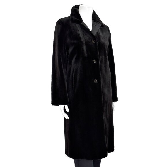 Jean Crisan 3/4 Length Reversible Black Sheared Mink Fur Coat - Picture 6 of 10